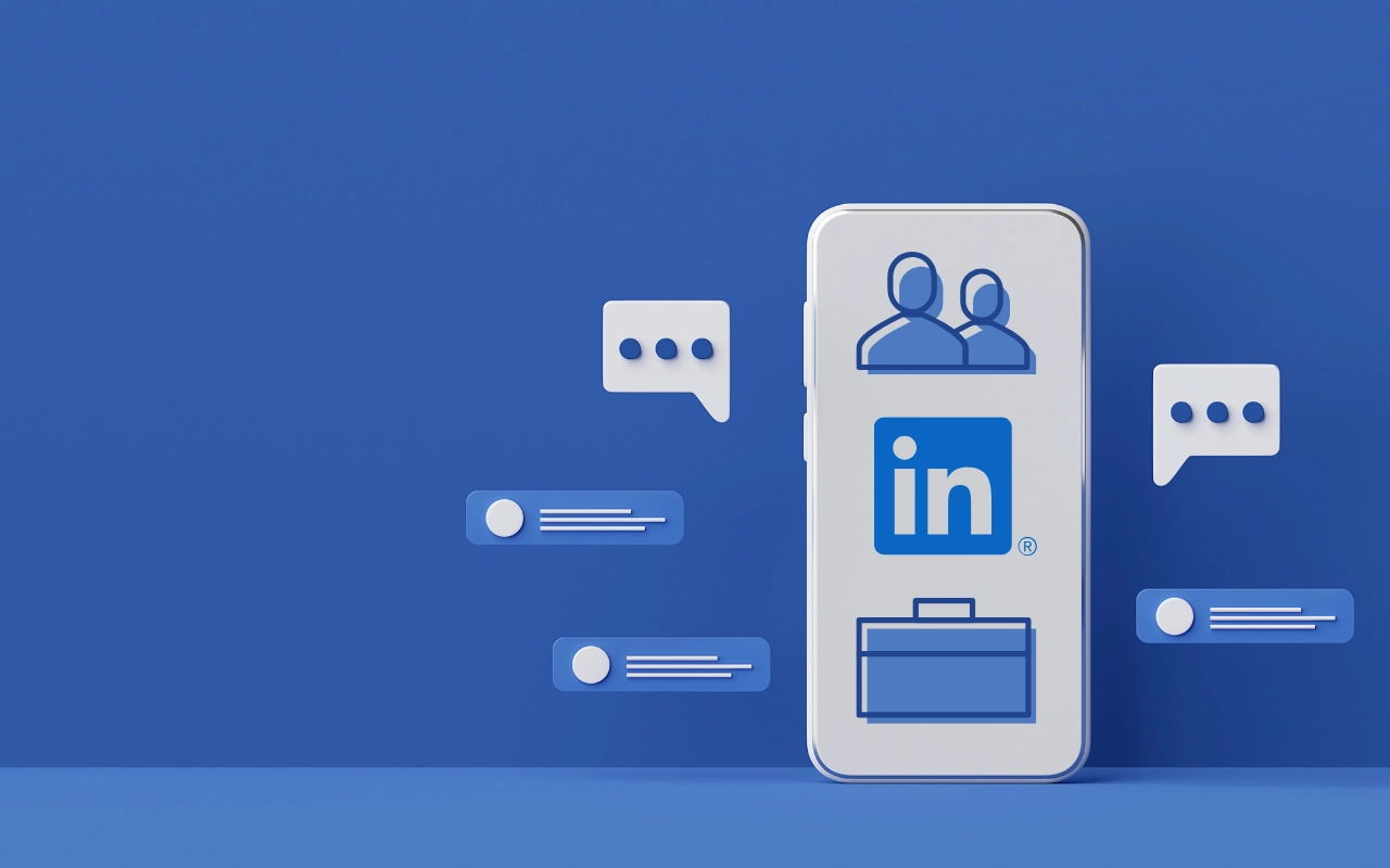 grafica con icone mobile di linkedin